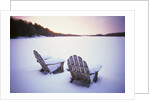 Two Snow-covered Chairs Outdoors by Anonymous