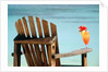 Seychelles, Denis Island, beach chair and fruit cocktail by Anonymous