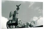 Quadriga of the Brandenburg Gate against clouded sky, Berlin, Germany by Anonymous