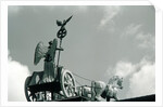 Quadriga of the Brandenburg Gate against clouded sky, Berlin, Germany by Anonymous