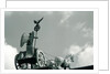 Quadriga of the Brandenburg Gate against clouded sky, Berlin, Germany by Anonymous
