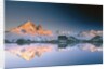 Aiguille Verte and and Mont Blanc Massif reflected in Lac Blanc at sunset by Anonymous
