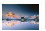 Aiguille Verte and and Mont Blanc Massif reflected in Lac Blanc at sunset by Anonymous