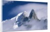France, Alps, Mont Blanc Massif, Aiguille Verte, peak in clouds by Anonymous