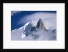 France, Alps, Mont Blanc Massif, Aiguille Verte, peak in clouds by Anonymous