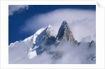 France, Alps, Mont Blanc Massif, Aiguille Verte, peak in clouds by Anonymous