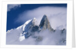 France, Alps, Mont Blanc Massif, Aiguille Verte, peak in clouds by Anonymous