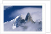 France, Alps, Mont Blanc Massif, Aiguille Verte, peak in clouds by Anonymous