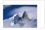 France, Alps, Mont Blanc Massif, Aiguille Verte, peak in clouds by Anonymous
