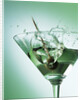Martini with Olive Splash by Anonymous