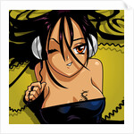 Anime Girl In Headphones by Anonymous
