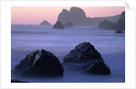 USA, California, Redwood National Park, Rocky shore with surf, dusk by Anonymous