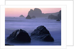 USA, California, Redwood National Park, Rocky shore with surf, dusk by Anonymous