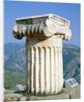 Ionian column an the Holly Street in Delphi, Greece by Anonymous