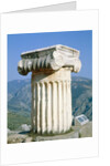 Ionian column an the Holly Street in Delphi, Greece by Anonymous