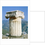 Ionian column an the Holly Street in Delphi, Greece by Anonymous