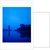 Landscape around a lake in the dawn by Anonymous