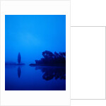 Landscape around a lake in the dawn by Anonymous