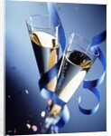 Two champagne glasses and ribbons by Anonymous