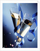 Two champagne glasses and ribbons by Anonymous