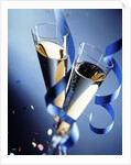 Two champagne glasses and ribbons by Anonymous