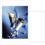 Two champagne glasses and ribbons by Anonymous