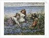 Young Girls in a Field of Cornflowers by Edward Atkinson Hornel