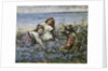 Young Girls in a Field of Cornflowers by Edward Atkinson Hornel