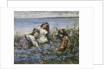 Young Girls in a Field of Cornflowers by Edward Atkinson Hornel