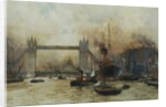Shipping by Tower Bridge, London, England by Charles Dixon