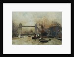 Shipping by Tower Bridge, London, England by Charles Dixon