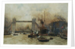 Shipping by Tower Bridge, London, England by Charles Dixon