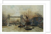 Shipping by Tower Bridge, London, England by Charles Dixon