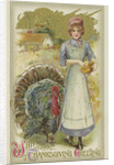 With Thanksgiving Greeting Postcard by Anonymous