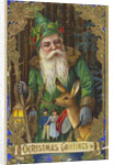 Christmas Greetings Postcard with Father Christmas by Anonymous
