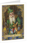 Christmas Greetings Postcard with Father Christmas by Anonymous