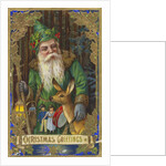 Christmas Greetings Postcard with Father Christmas by Anonymous