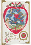 To My Valentine Postcard with Cupids and Hearts by Anonymous