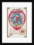 To My Valentine Postcard with Cupids and Hearts by Anonymous