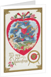 To My Valentine Postcard with Cupids and Hearts by Anonymous
