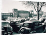 D / Duesseldorf: Historic picture of the Rheinterrasse building with parking cars by Anonymous
