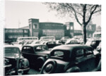 D / Duesseldorf: Historic picture of the Rheinterrasse building with parking cars by Anonymous
