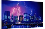 Lightning over the skyline of Frankfurt/Main by Anonymous