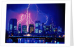 Lightning over the skyline of Frankfurt/Main by Anonymous