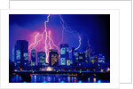 Lightning over the skyline of Frankfurt/Main by Anonymous