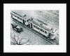Urban traffic during snowfall, historic photo by Anonymous