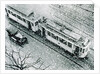 Urban traffic during snowfall, historic photo by Anonymous