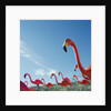 Pink flamingo lawn ornaments by Anonymous