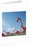 Pink flamingo lawn ornaments by Anonymous