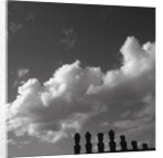 Distant view of Moai statues, Easter Island, Chile by Anonymous